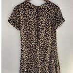 Sea New York 2 Animal Cheetah Print Pleated Mini Dress Cotton Silk EUC Career Brown Photo 4
