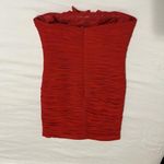 Cache  Red Cocktail Dress Size 2 Bodycon Ruffle Spaghetti Straps Or Strapless Photo 12
