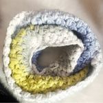 CHUNKY KNIT Handmade Infinity Scarf Blue & Yellow Photo 2