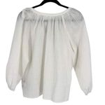 Gap Women's Textured Notched Mandarin Collar Self-Design Blouse White Small NWT Photo 1