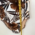 Newport News Vintage  Brown Tropical Halter Neck One Piece Swimsuit Beach 14 Photo 7