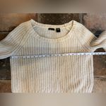 Moda International Fisherman’s Knit Cream and Tan Crewneck Pullover Sweater M Size M Photo 3
