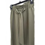Mango Bow Culottes Ankle Pants Khaki Green XS Photo 7