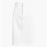 J.Crew White Denim Midi Skirt Stretch High Waisted Pockets Classic US 12 NWT Photo 3