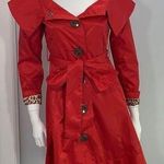 Aziz Red Leopard Cape Coat or Dress Photo 0