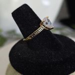 Gold Filled Adjustable Ring Zircon Heart Greek Key Design Photo 1