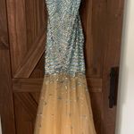 Camille La Vie Beaded Turquoise And Sheer Gown Photo 1
