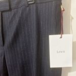 Lewit women's size 16 navy pinstriped stretch wool blend cropped dress pants Blue Photo 3