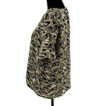 T Tahari T‎ Tahari Womens Burnout Boxy Camo Abstract Short Sleeve Top Olive Medium NWT Photo 3