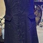 Nikki Valentine, Irish linen Black Sleeveless Button Photo 0