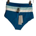 l*space L* Portia Mediterranean Blue Striped High Waisted Bikini Swim Bottoms Sz XS Photo 7