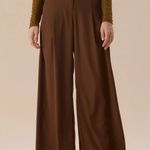 Rihoas Brown High Waisted Pockets Straight Pants Size M Photo 0