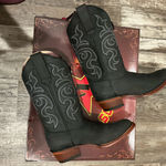 Los Altos Women’s Leather Black Cowboy Boots Size 6.5 Photo 7