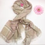 Betsey Johnson  Pastel Plaid Lace Trim Blanket Scarf Photo 3