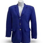 Genre Originals Linen Blazer Blue Size 6 Photo 0