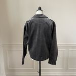 True Grit  Petit Leaves Dark Grey Blue Leaf Velvet Boxy Shirt L Photo 5