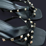Wild Diva Lounge Chic Black and Gold Studded Heels Photo 5