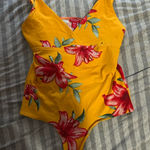 Guess Bright Yellow Floral Bodysuit Photo 0