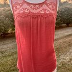E & M Anthropologie E (hanger) M Orange Lace Tank Top Photo 4