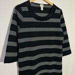 New  Textured‎ Stripe Dress Black & White Size Medium Chico's Size 1 Photo 2