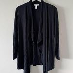 Barefoot Dreams  Luxe Jersey Black Drape Cardigan Photo 0