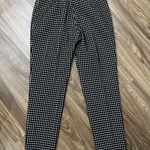 J. McLaughlin  Size 2 Dress Pants Black Cosmo Gingham Flat Front Straight Leg Photo 9