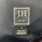 VINTAGE JH EVENINGS Sparkly Velvet Bell Sleeve Shift Dress Black Size 18 Photo 4