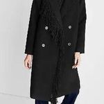 Target Future Collective Reese Blutstein Black Notched Lapel Fringe Trim Coat XS Photo 0