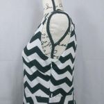 Sans Souci  Black White Chevron Sleeveless Dress Stretchy Contemporary SZ L Photo 3