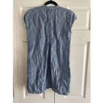 CP Shades  Womens Small Blue Striped Linen Tunic Mini Dress V Neck Coastal Resort Photo 4