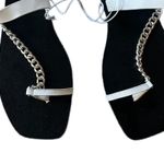 Marc Fisher NEW SILVER CHAIN SANDAL SLIP ON BLACK SZ- 7 Photo 1