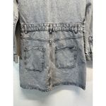 ZARA  Denim Long Sleeve Button Up Jean Mini Dress Sz L Light Blue Wash w/ Pockets Photo 11