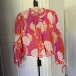 NWT RHODE Louisa Top Pink Button Blouse Tie Sleeves Size XS Photo 2