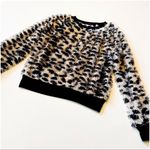 1. State  Eyelash Cheetah Print Cropped Sweater Top Photo 2
