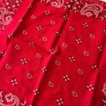Vintage 90s Red Cotton USA Made Square Bandana Neck Tie Photo 5