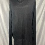 Liz Claiborne XL Black Silk Hidden Button Tunic Long Sleeve Sweater Collared XL Photo 0
