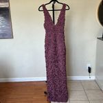 House Of CB  ‘Carena’ Merlot Plunge Floral Appliqué Maxi Dress‎ NWOT size XS Photo 3