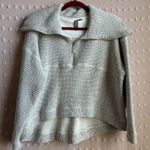Sweaty Betty  Restful Boucle Half Sweatshirt Sz 8‎ Cream Heather Photo 0