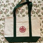 Trader Joe's Green Handle Large Canvas Tote Bag Photo 0