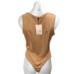 Missguided NEW  Tan Sleeveless Crew Neck Muscle Tee Cami Tank Bodysuit Top Sz 12 Photo 1