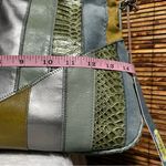 Kate Landry  leather and suede seafoam Blue and Green Patchwork Shoulder Bag Photo 11