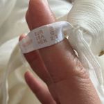 ZARA 💜 Sheer Cold Shoulder Top with Tie Neck in Ivory Photo 8