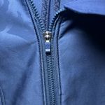 Lululemon Jacket Navy Blue Black Foil Floral Zip Up Removable Hood Size 2 Photo 7