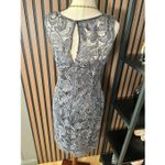 Adrianna Papell Andrianne Papell gray lacy dress short sleeveless size 4 wedding guest fancy Photo 2