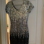 Sequin Dress Silver Size M Photo 3