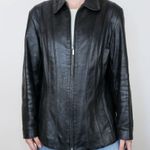 Vintage 90s Fourteen Zero Black Leather Jacket Size L Photo 1