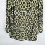 Soft Surroundings  Velvet Long Sleeve Button Front Shirt Womens XS Green Polyeste Photo 2