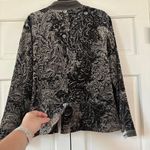 Chico's  Size‎ 3 Elegant Black Gray Velvet Burnout Paisley Blazer Jacket Size XL Photo 11