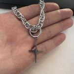 Cross Pendant Necklace for Men Women Streetwear Punk Hip Hop Unisex Style Silver Photo 3