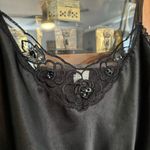 Vintage 80’s Union Made Black Satin & Lace Teddy Negligee Night Bodysuit Size L Photo 3